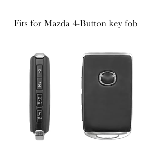 TANDRIVE Key Fob Cover for Mazda CX-5 CX-30 CX-50 CX70 CX90 2024-2019 3 6 CX-9 MX-5 Miata, Silicone, 4-Button, 2-Pack, B