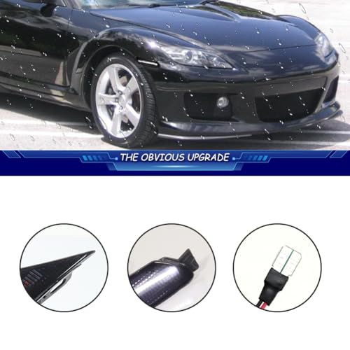 For 2004-2008 Mazda RX-8 Front Bumper Side Marker Lights Smoked Lens White LED F151-51-120E, F151-51-130E  
For 2004-200