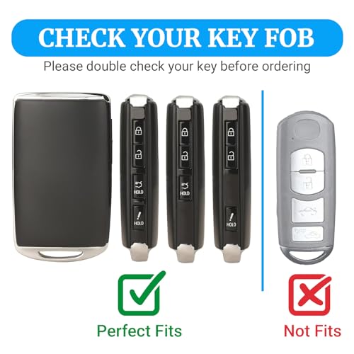Mazda Key Fob Cover with Key Chain | Soft TPU Full Protection Car Key Case | Compatible with Mazda 3/6 CX-5 CX-9 CX-50 C