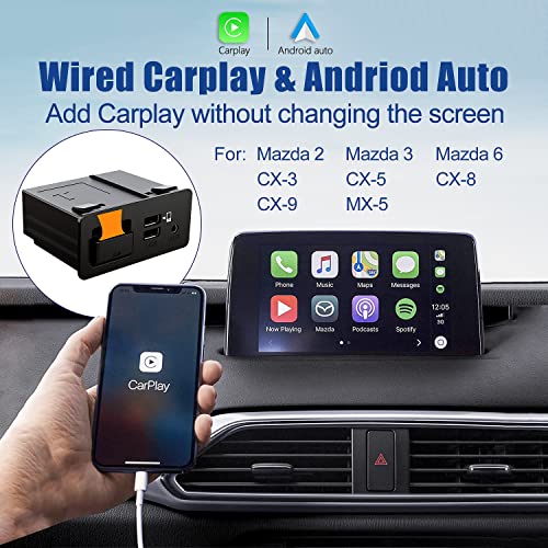 Mazda Carplay and Android Auto Retrofit Kit TK78-66-9U0C Compatible with Mazda 2/3/6/CX3/CX5/CX9/MX5 2015-2020 Year Upgr